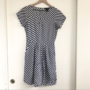 J. Crew Elastic Waist Striped Pocket Dress